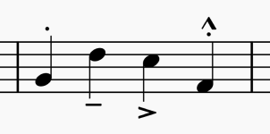 Center between stem and notehead